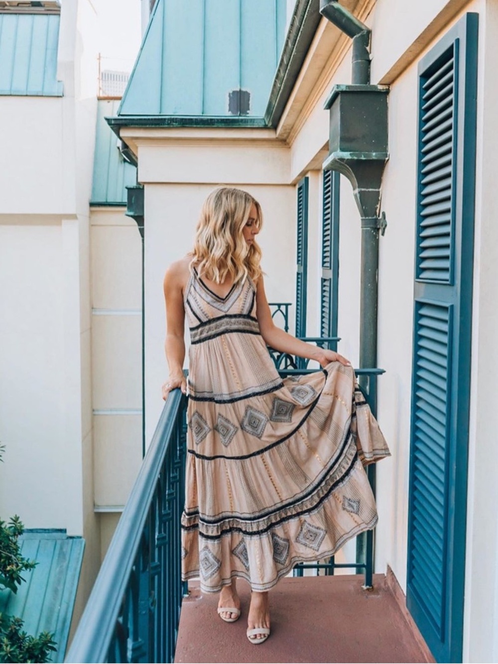 Anthropologie Robin Embroidered Maxi Dress